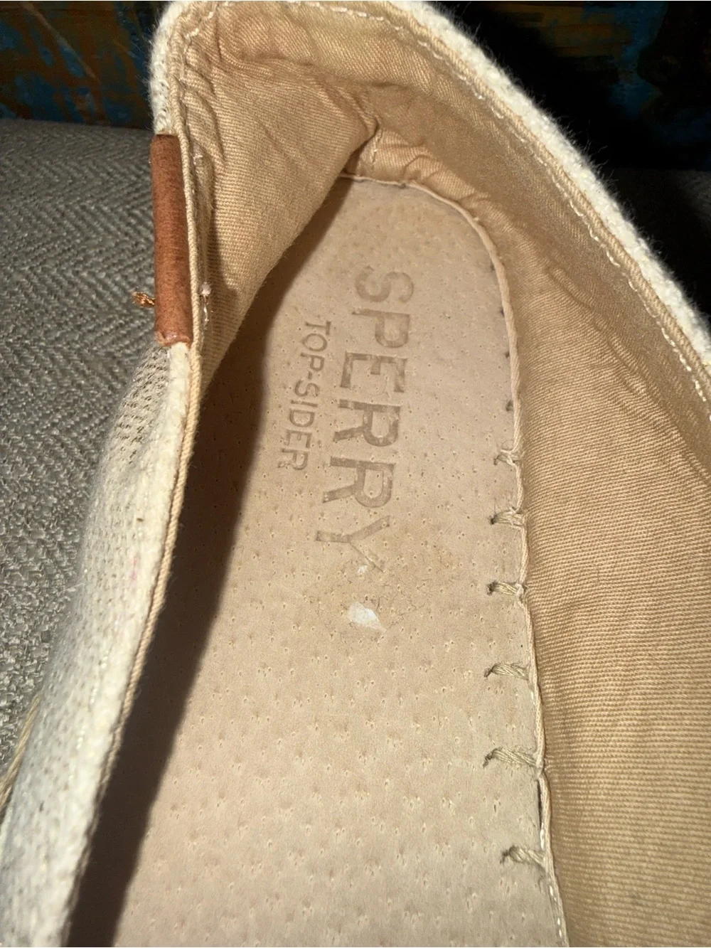 Sperry Katama Top Siders Espadrilles Cream Beige with Gold Metallic Accents